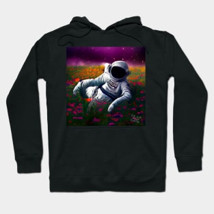 Astronaut in flowers relaxing to slim goody sounds! Hoodie